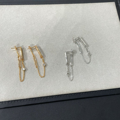 [：Polaidi Jewelry]CHAINE CHAOS DIAMOND DROP EARRINGS