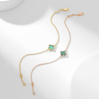 [Perlaura Jewelry ]CLOVER BRACELET MALACHITE 1 MOTIF