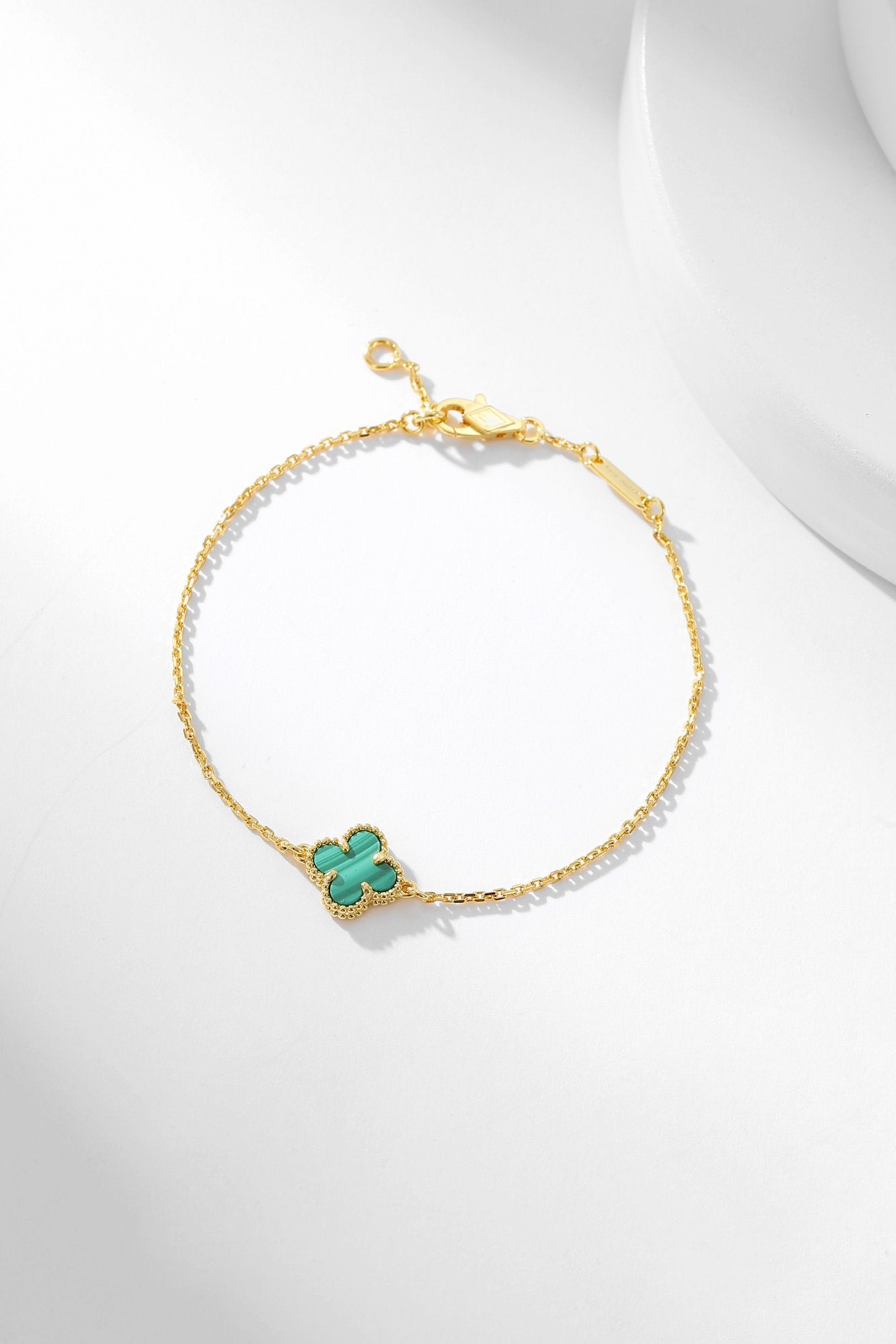 [：Polaidi Jewelry]CLOVER BRACELET MALACHITE 1 MOTIF