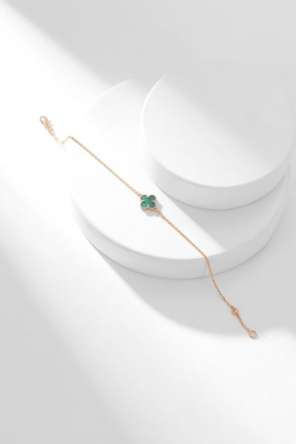 [：Polaidi Jewelry]CLOVER BRACELET MALACHITE 1 MOTIF