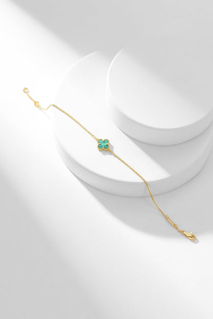 [：Polaidi Jewelry]CLOVER BRACELET MALACHITE 1 MOTIF
