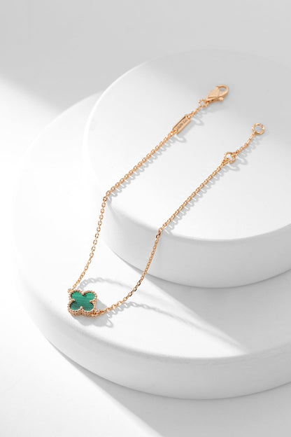 [：Polaidi Jewelry]CLOVER BRACELET MALACHITE 1 MOTIF