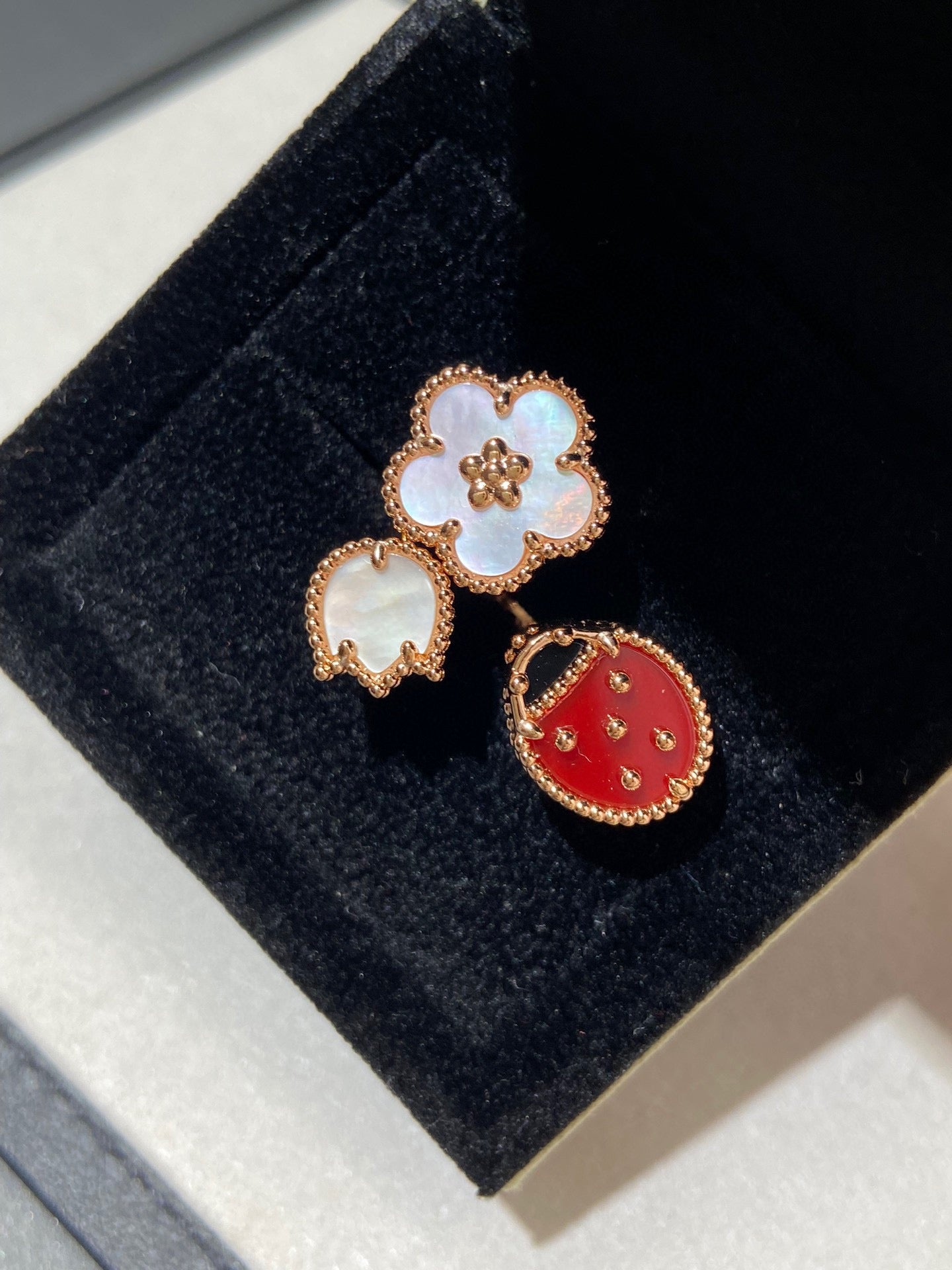 [：Polaidi Jewelry]LUCKY 3 MOTIF ROSE GOLD RING