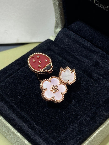 [Polaidi Jewelry]LUCKY 3 MOTIF ROSE GOLD RING