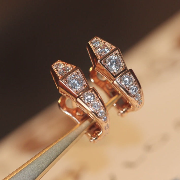 [：Polaidi]SERPENT PINK GOLD DIAMOND EARRINGS