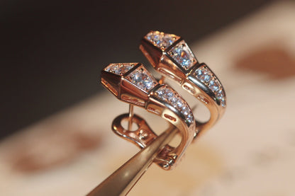 [：Polaidi]SERPENT PINK GOLD DIAMOND EARRINGS