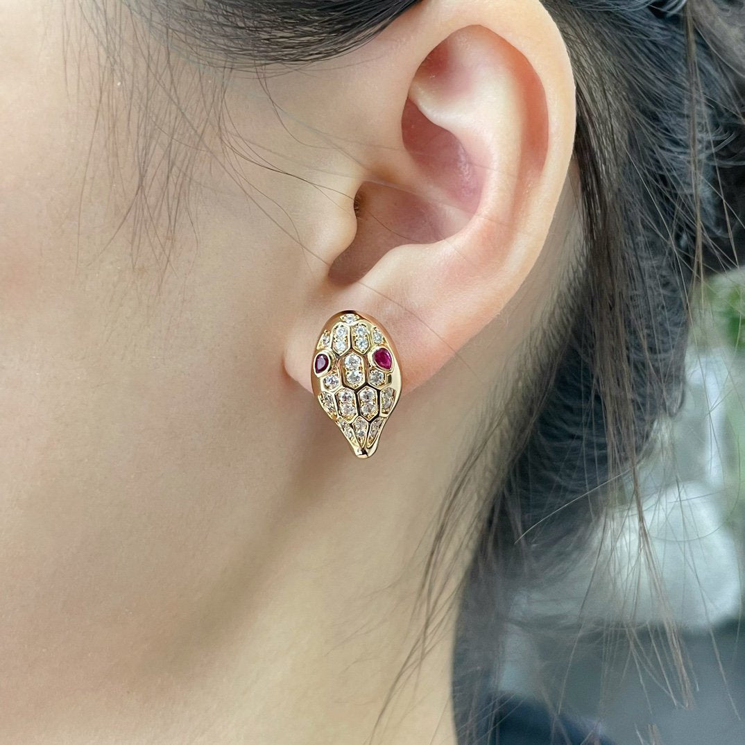 [Polaidi Jewelry]SERPENT DIAMOND STUD EARRINGS