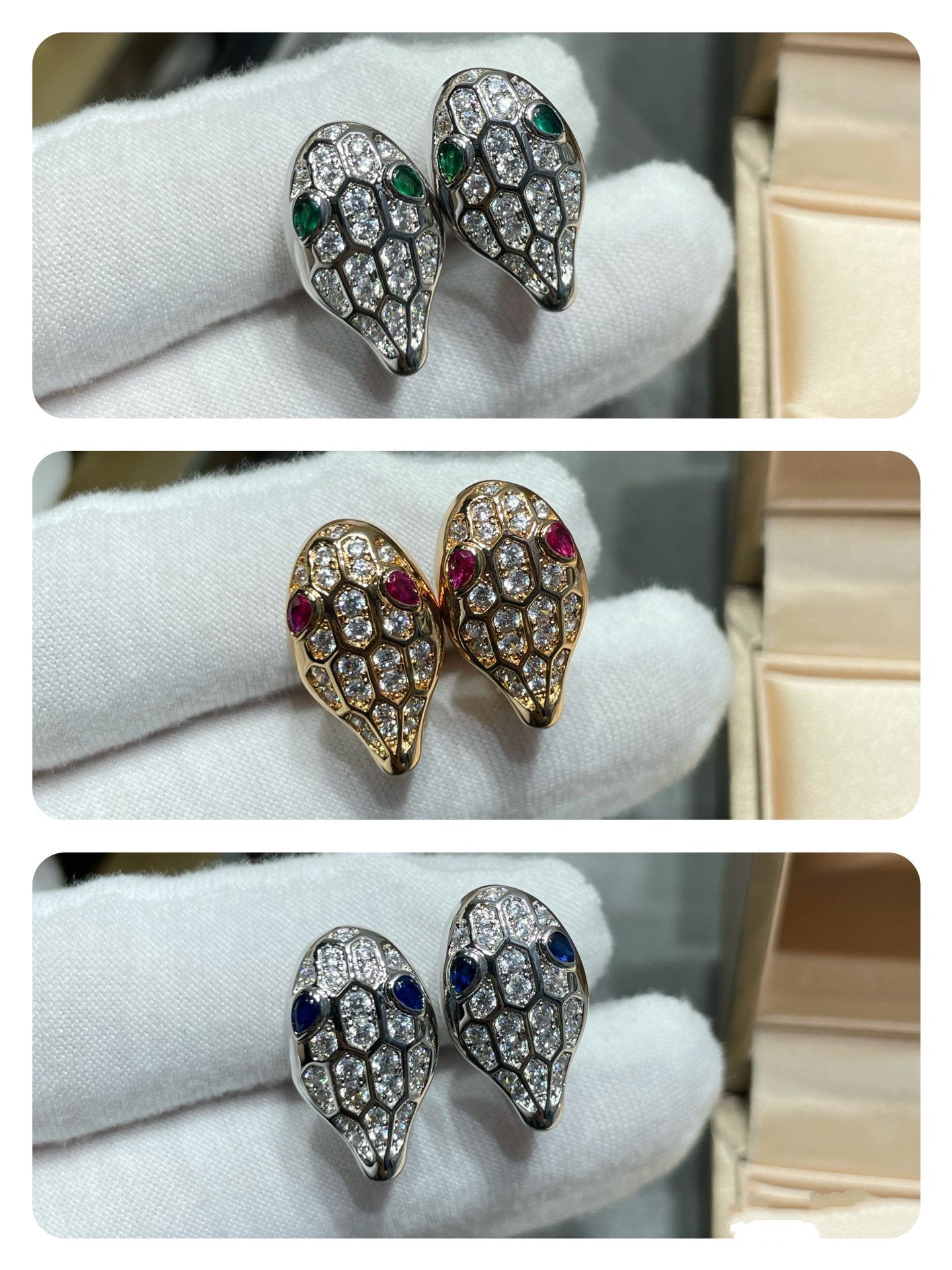 [Polaidi Jewelry]SERPENT DIAMOND STUD EARRINGS