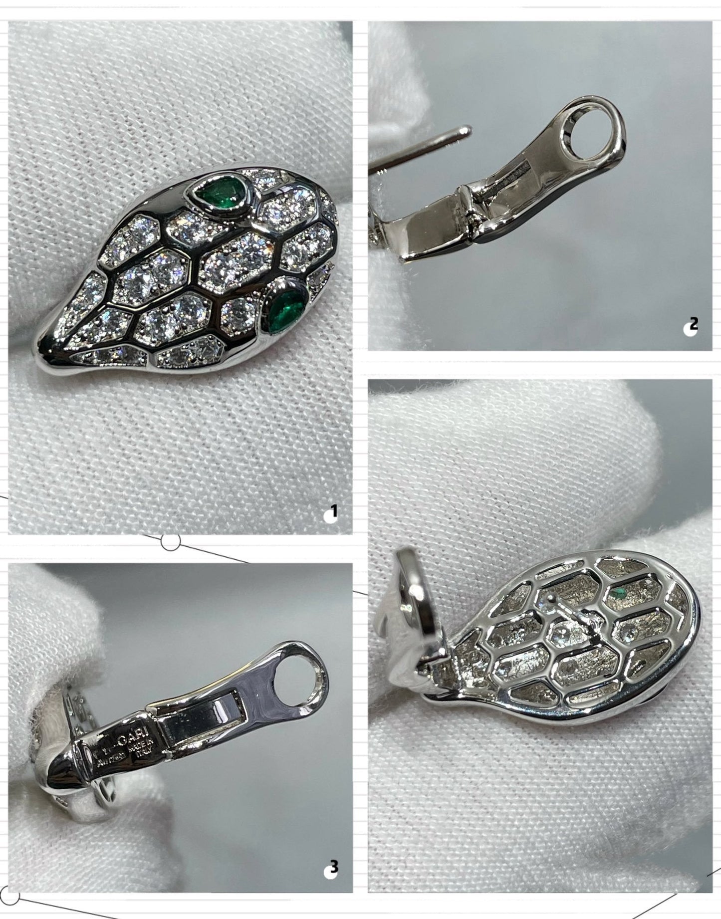 [Polaidi Jewelry]SERPENT DIAMOND STUD EARRINGS