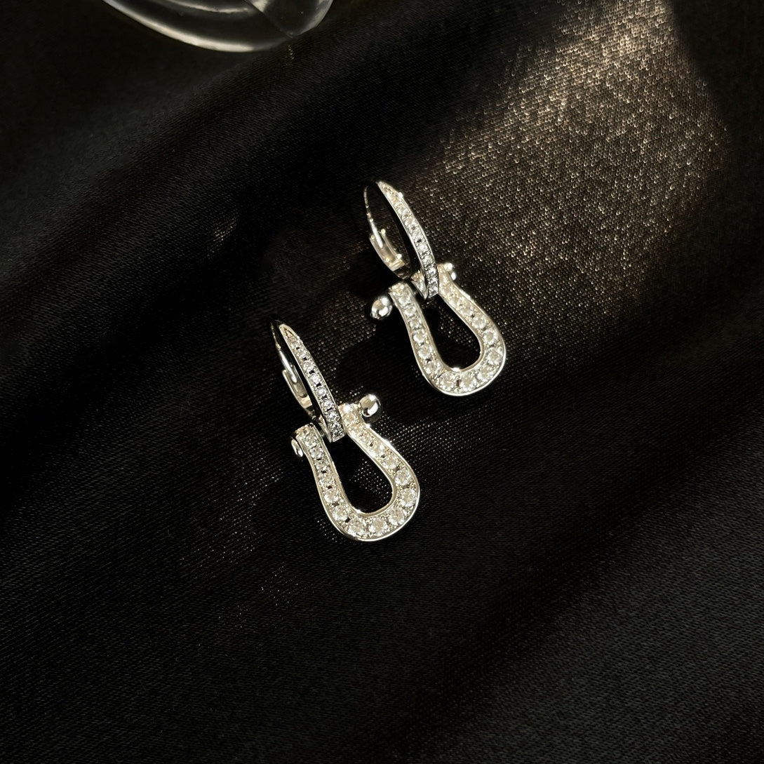 [：Polaidi Jewelry]FORCE 10 FULL DIAMOND DROP EARRINGS MEDIUM MODEL