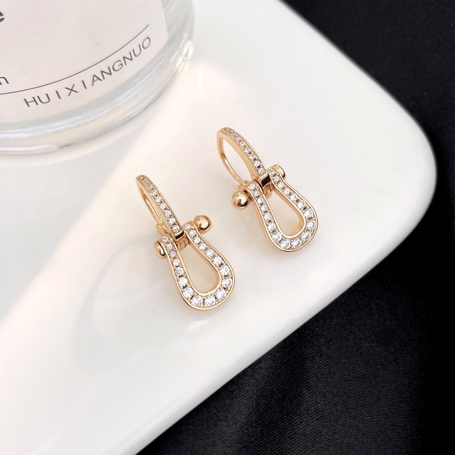 [Polaidi Jewelry]FORCE 10 FULL DIAMOND DROP EARRINGS MEDIUM MODEL