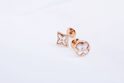 [Polaidi Jewelry]STAR AND SUN PINK GOLD MOP STUD EARRINGS