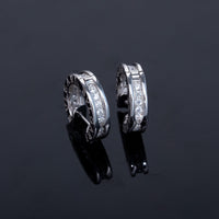 [Perlaura Jewelry ]ZERO 1 MINI SILVER DIAMOND EARRINGS
