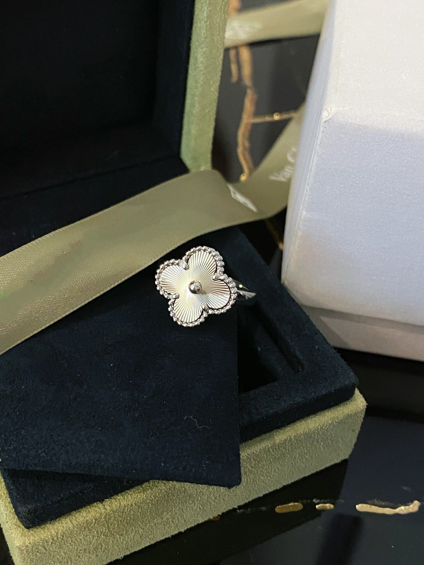 [Polaidi Jewelry]CLOVER SILVER RING