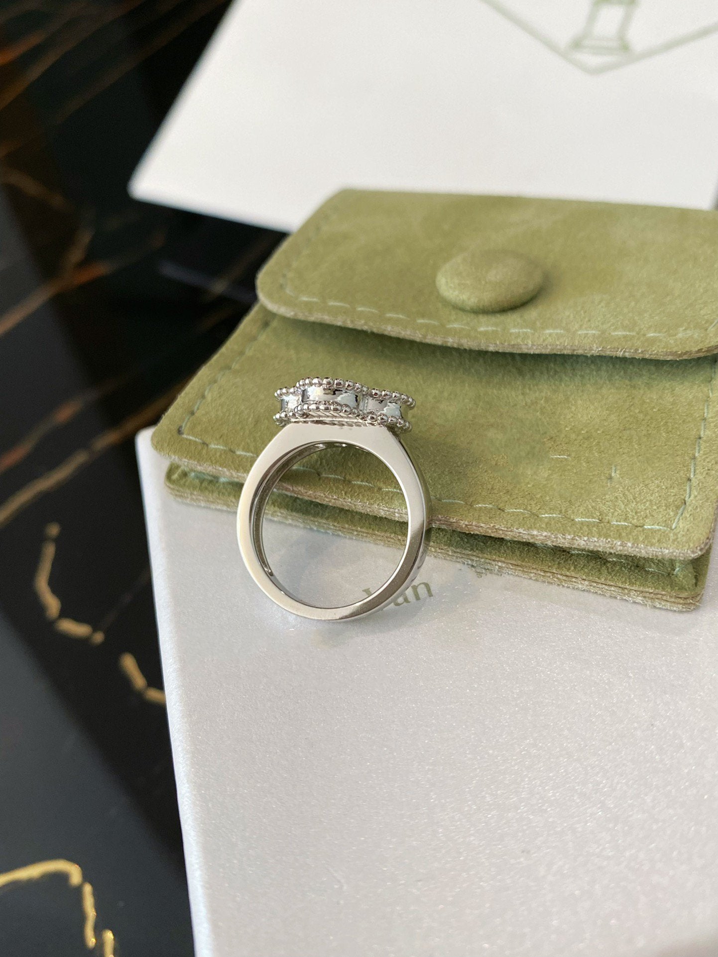 [Polaidi Jewelry]CLOVER SILVER RING