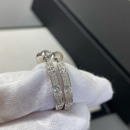 [：Polaidi Jewelry]LOVE DIAMOND SILVER フープピアス