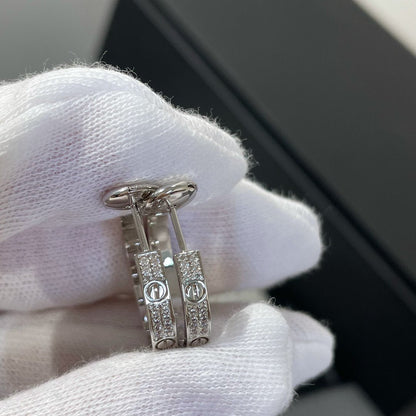 [：Polaidi Jewelry]LOVE DIAMOND SILVER フープピアス