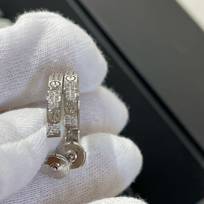 [：Polaidi Jewelry]LOVE DIAMOND SILVER フープピアス