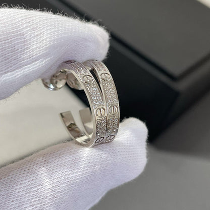[：Polaidi Jewelry]LOVE DIAMOND SILVER フープピアス