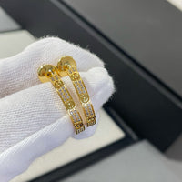 [Perlaura Jewelry ]LOVE DIAMOND GOLD HOOP EARRINGS