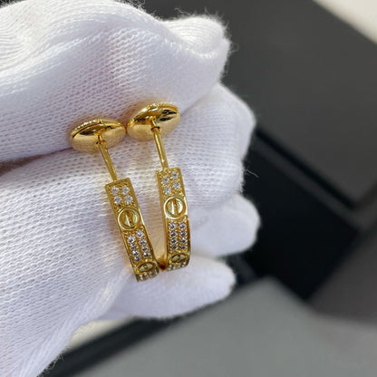[Polaidi Jewelry]LOVE DIAMOND GOLD HOOP EARRINGS