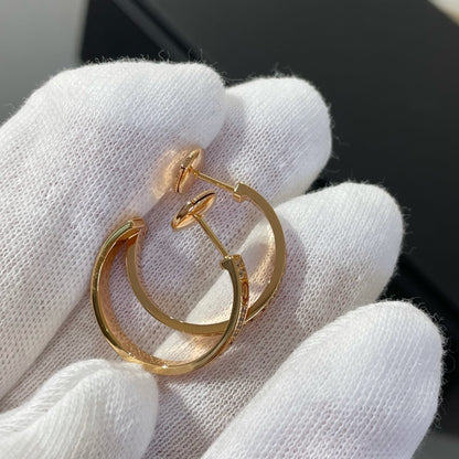 [：Polaidi Jewelry]LOVE DIAMOND PINK GOLD HOOP EARRINGS