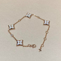 [Perlaura Jewelry ]STAR 4 MOTIF MOP DIAMOND PINK GOLD BRACELET