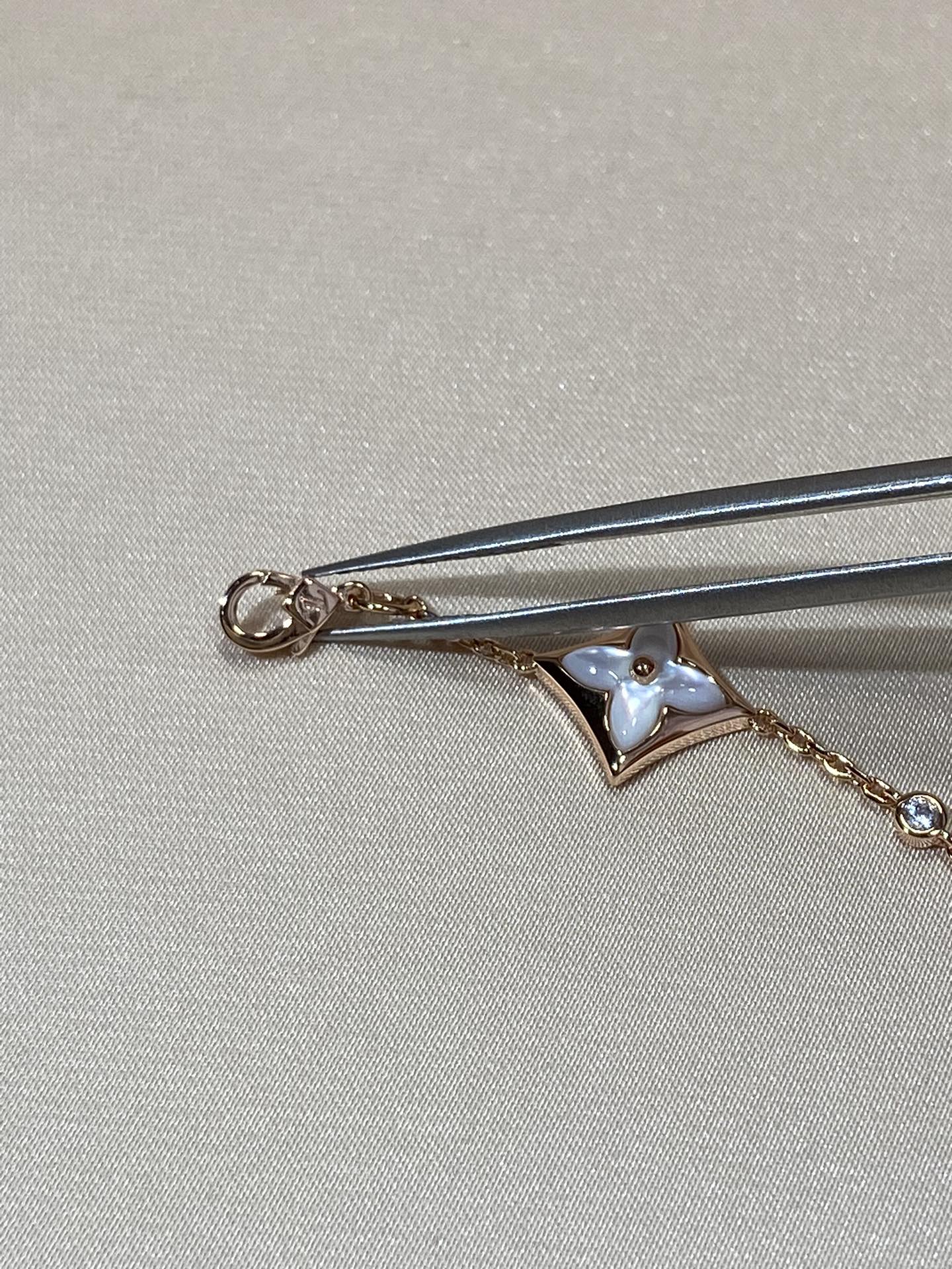 [：Polaidi Jewelry]STAR 4 MOTIF MOP DIAMOND PINK GOLD BRACELET