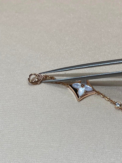 [：Polaidi Jewelry]STAR 4 MOTIF MOP DIAMOND PINK GOLD BRACELET