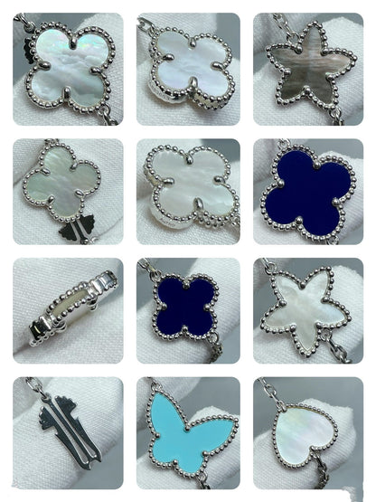 [：Polaidi Jewelry]LUCKY CLOVER SILVER 11 MOTIF NECKLACE