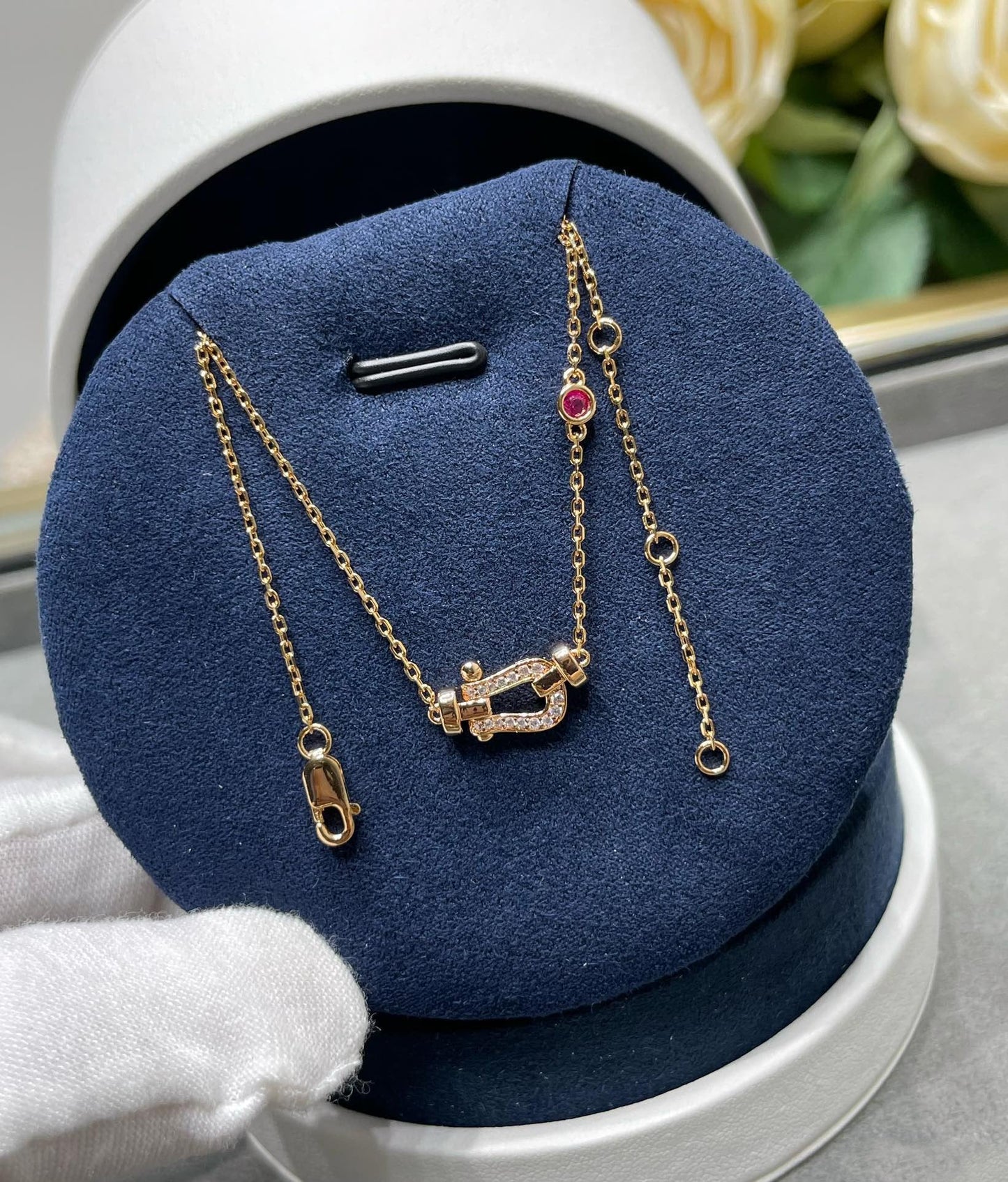 [Polaidi Jewelry]FORCE 10 DIAMOND PINK GOLD NECKLACE