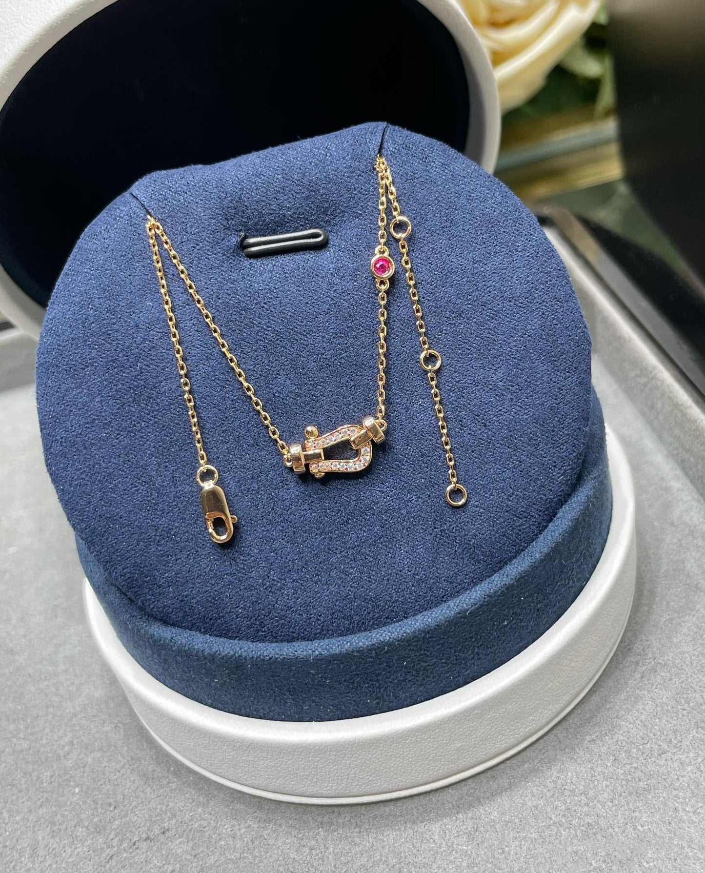 [Polaidi Jewelry]FORCE 10 DIAMOND PINK GOLD NECKLACE