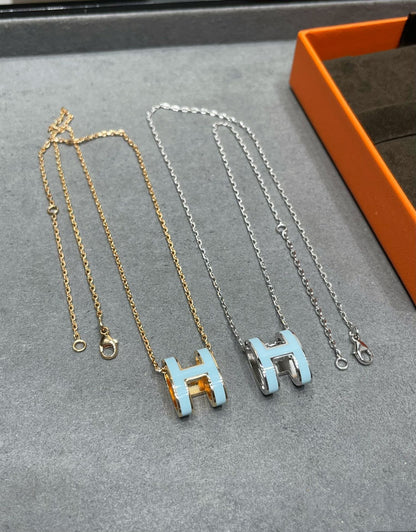 [：Polaidi Jewelry]POP H SKY BLUE NECKLACE