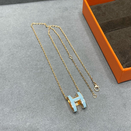 [Polaidi Jewelry]POP H SKY BLUE NECKLACE
