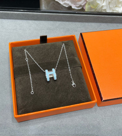[Polaidi Jewelry]POP H SKY BLUE NECKLACE