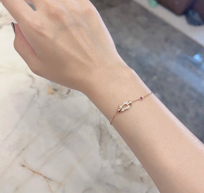 [Polaidi Jewelry]FORCE 10 DIAMOND CHAIN LINK PINK GOLD BRACELET