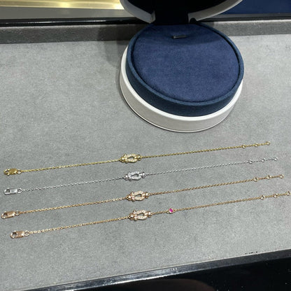 [：Polaidi Jewelry]FORCE 10 DIAMOND CHAIN LINK PINK GOLD BRACELET