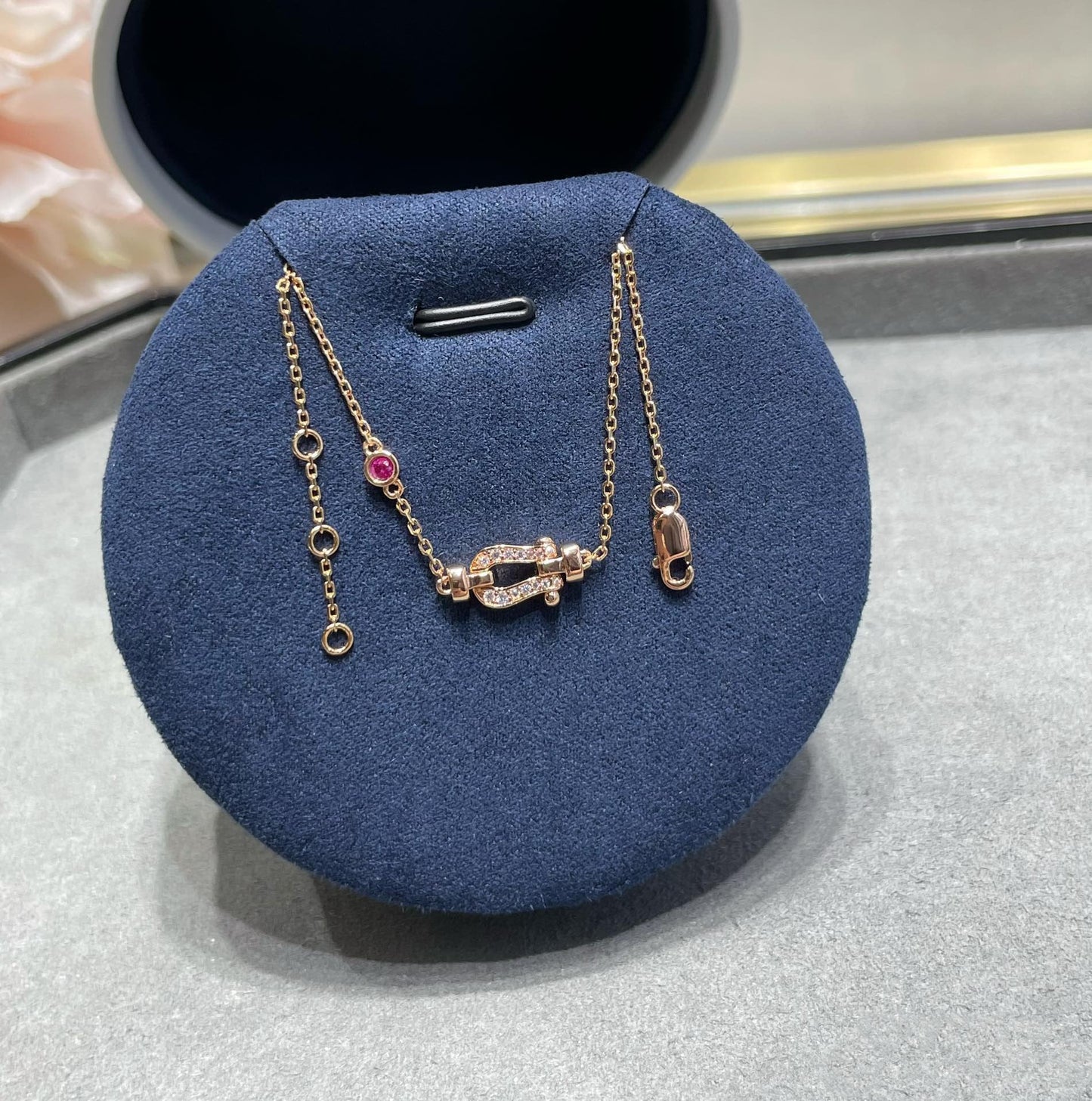 [Polaidi Jewelry]FORCE 10 DIAMOND CHAIN LINK PINK GOLD BRACELET