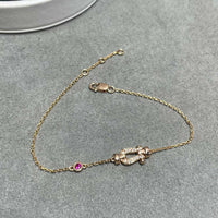 [Perlaura Jewelry ]FORCE 10 DIAMOND CHAIN LINK PINK GOLD BRACELET