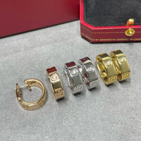 [Perlaura Jewelry ]LOVE 5.5MM 1 DIAMOND EARRINGS