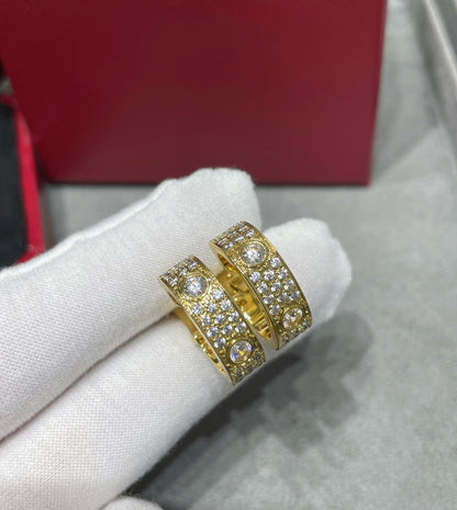 [Polaidi Jewelry]LOVE 5.5MM DIAMOND PAVED EARRINGS