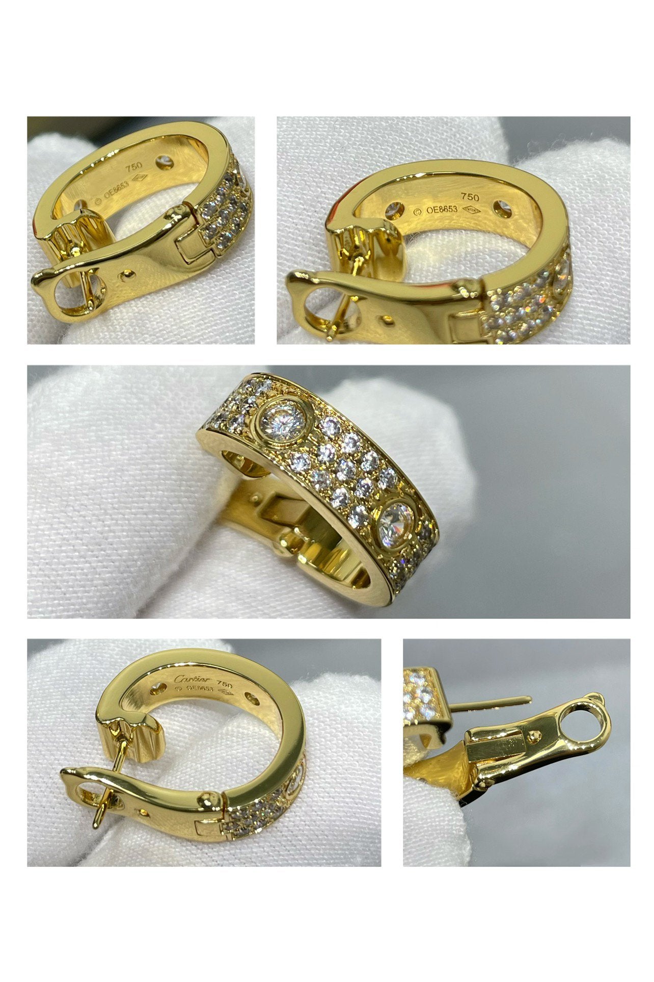 [：Polaidi Jewelry]LOVE 5.5MM DIAMOND PAVED EARRINGS