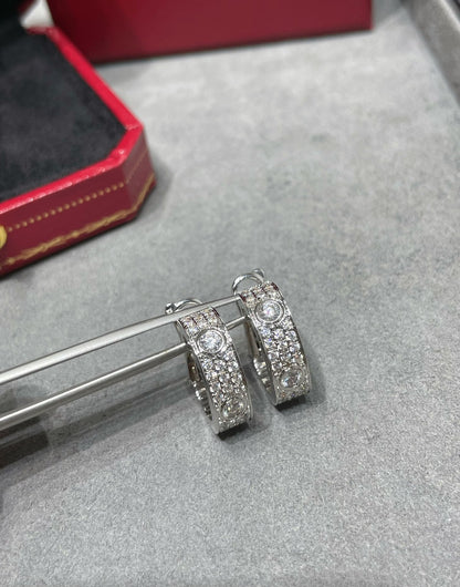[：Polaidi Jewelry]LOVE 5.5MM DIAMOND PAVED EARRINGS