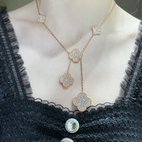 [Perlaura Jewelry ]CLOVER 6 MOTIF DIAMOND PAVED NECKLACE