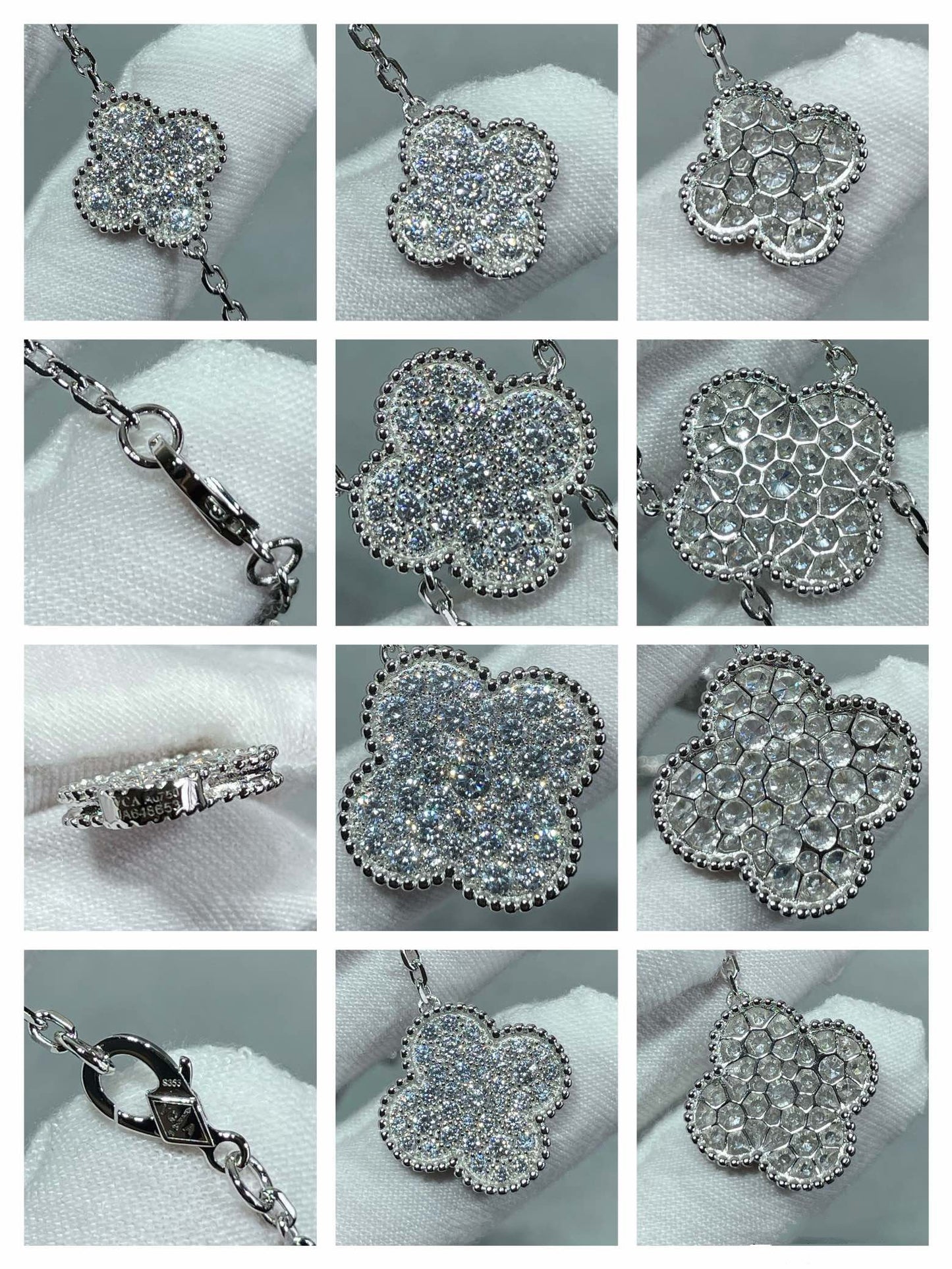 [：Polaidi Jewelry]CLOVER 6モチーフ ダイヤモンド パヴェ ネックレス