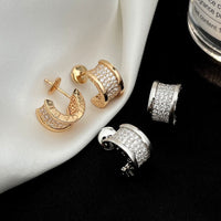 [Perlaura Jewelry ]ZERO 1 DIAMOND PAVED EARRINGS
