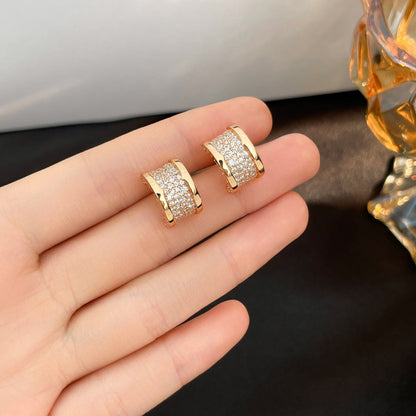 [Polaidi Jewelry]ZERO 1 DIAMOND PAVED EARRINGS