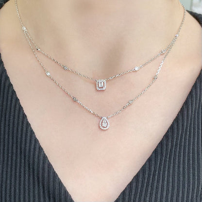 [Polaidi Jewelry]MY TWIN 2 ROW DIAMOND NECKLACE
