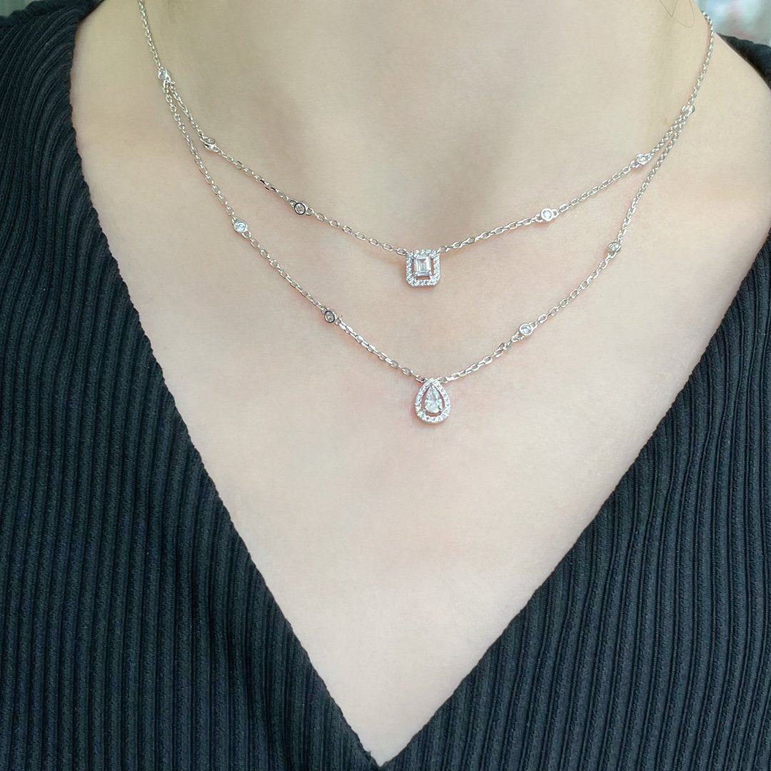 [Polaidi Jewelry]MY TWIN 2 ROW DIAMOND NECKLACE