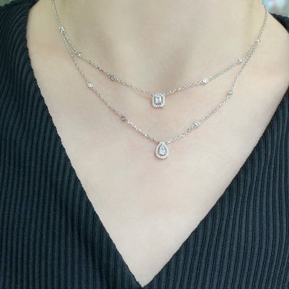 [Polaidi Jewelry]MY TWIN 2 ROW DIAMOND NECKLACE